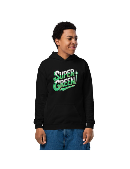 Sweat à capuche épais pour les jeunes SUPER GREEN