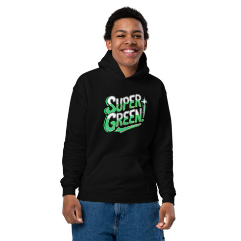 Sweat à capuche épais pour les jeunes SUPER GREEN