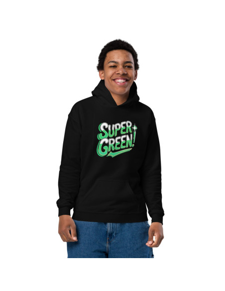 Sweat à capuche épais pour les jeunes SUPER GREEN