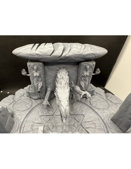 Décor Temple Maudit des Druides - Miniature Dark Fantasy pour Jeux de Rôle