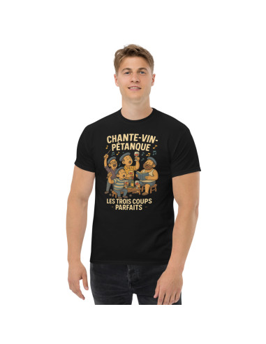 T-shirt classique unisexe chante vin pétanque