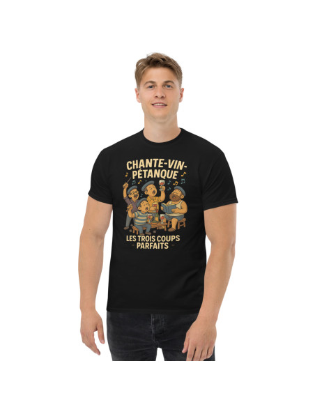 T-shirt classique unisexe chante vin pétanque