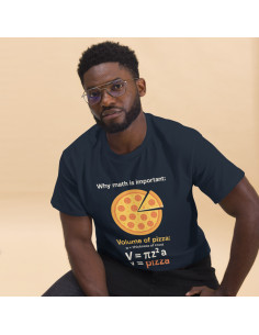 T-shirt classique unisexe maths et pizza 2