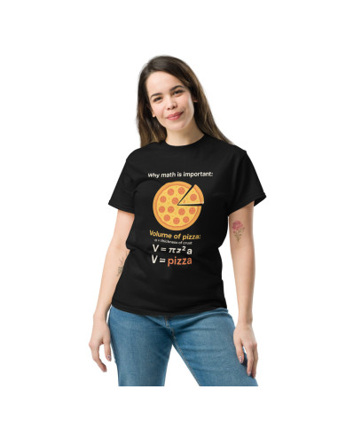 T-shirt classique unisexe maths et pizza