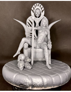 Vaelora - Reine du Trône d'acier / Diorama Fantasy 3D résine