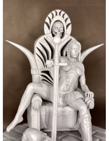 Vaelora - Reine du Trône d'acier / Diorama Fantasy 3D résine