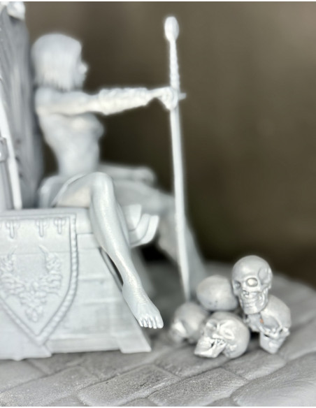 Vaelora - Reine du Trône d'acier / Diorama Fantasy 3D résine