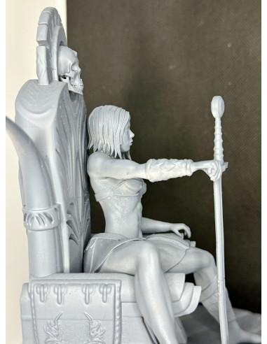 Vaelora - Reine du Trône d'acier / Diorama Fantasy 3D résine