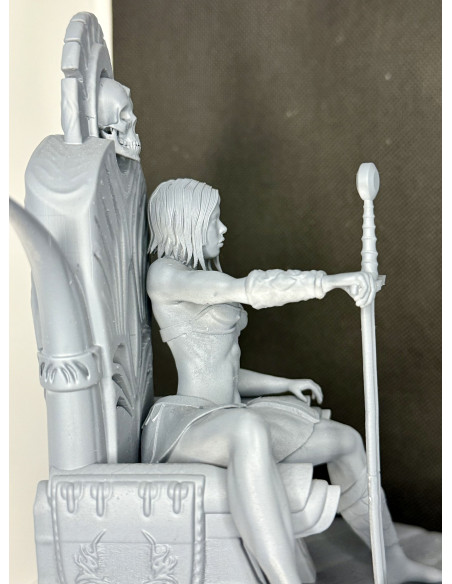 Vaelora - Reine du Trône d'acier / Diorama Fantasy 3D résine