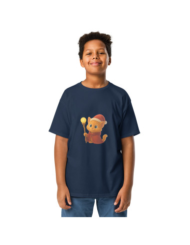 T-shirt classique enfant chat mage de Noël