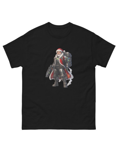 Père Noël Cyber Guerrier – Design Futuriste Noël