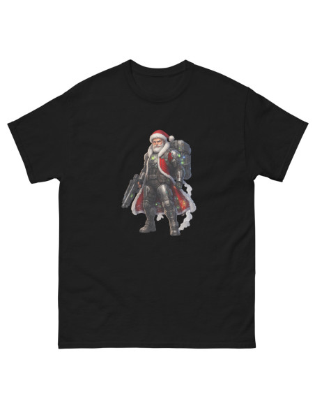 Père Noël Cyber Guerrier – Design Futuriste Noël