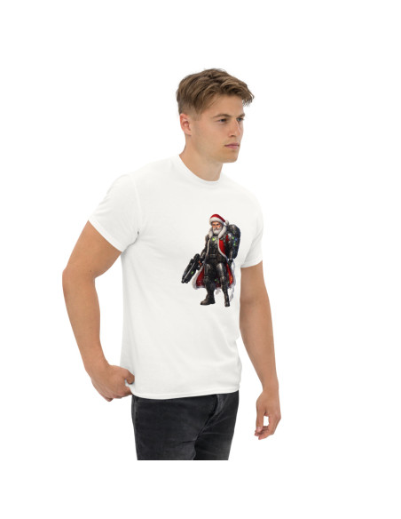 Père Noël Cyber Guerrier – Design Futuriste Noël