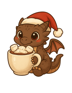 Dragon Chibi Noël – Cute Hot Cocoa Design
