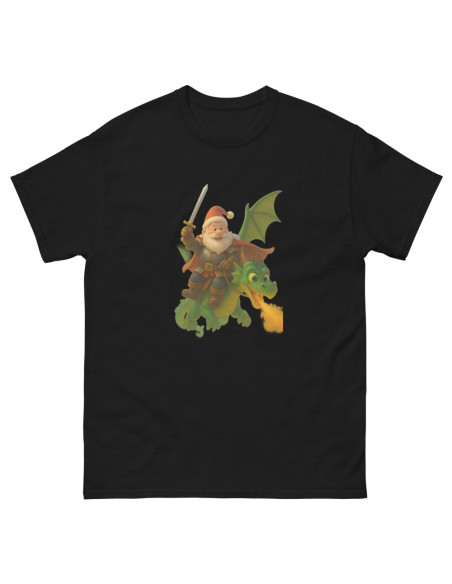 T-shirt classique unisexe Santa riding Dragon