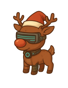 Renne Cyberpunk Noël – Design Geek Futuriste