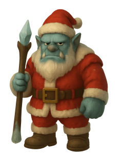 Grumpy Snow Orc – Orc de Noël Geek Fantasy