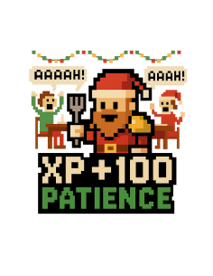 XP +100 Patience – Pixel Art Geek Noël