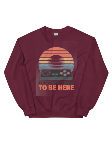 Sweat Unisexe à Col Rond PAUSED MY GAME