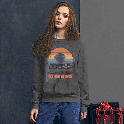 Sweat Unisexe à Col Rond PAUSED MY GAME