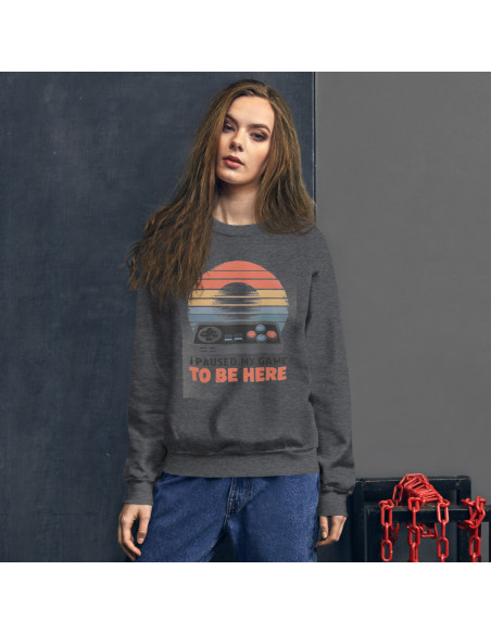 Sweat Unisexe à Col Rond PAUSED MY GAME
