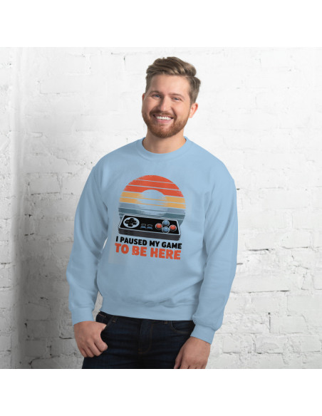 Sweat Unisexe à Col Rond PAUSED MY GAME
