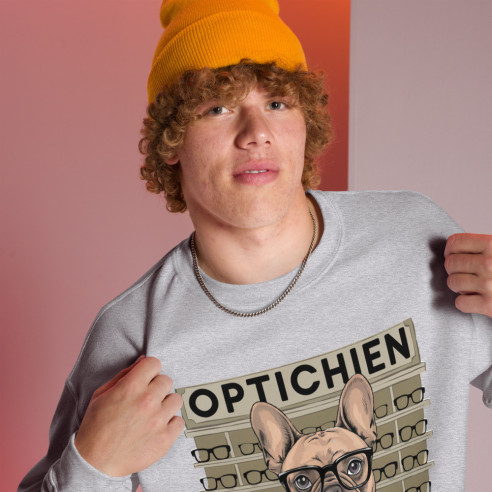 Sweat Unisexe à Col Rond OPTICHIEN