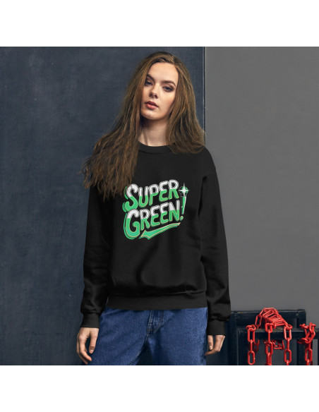 Sweat Unisexe à Col Rond SUPER GREEN